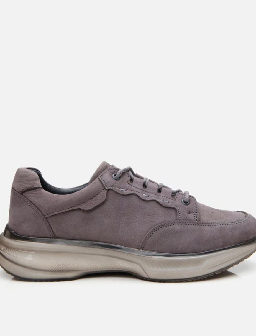 Erkek Nubuk Deri Gri Spor Ayakkabı Erkek Nubuk Deri Gri Spor Ayakkabı