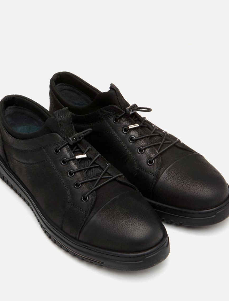Erkek Deri Siyah Günlük Ayakkabı Erkek Deri Siyah Günlük Ayakkabı