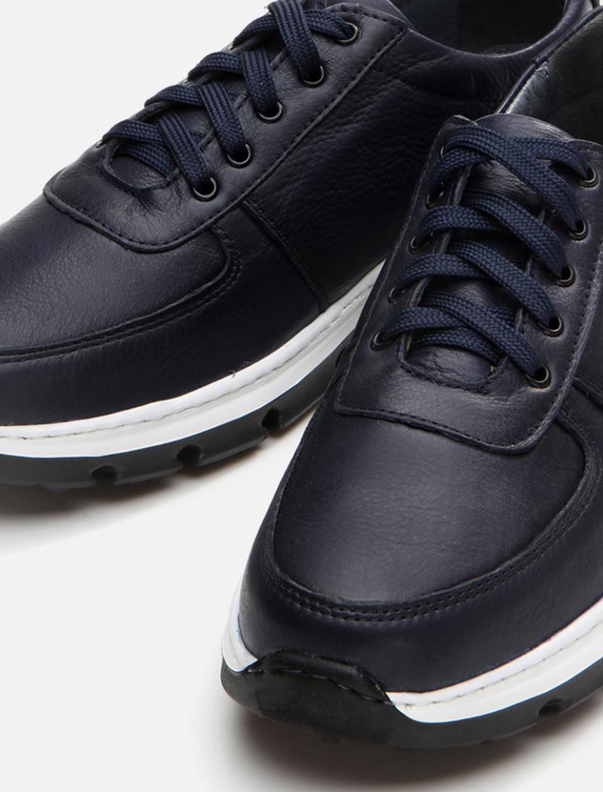 Erkek Deri Lacivert Günlük Ayakkabı Erkek Deri Lacivert Günlük Ayakkabı