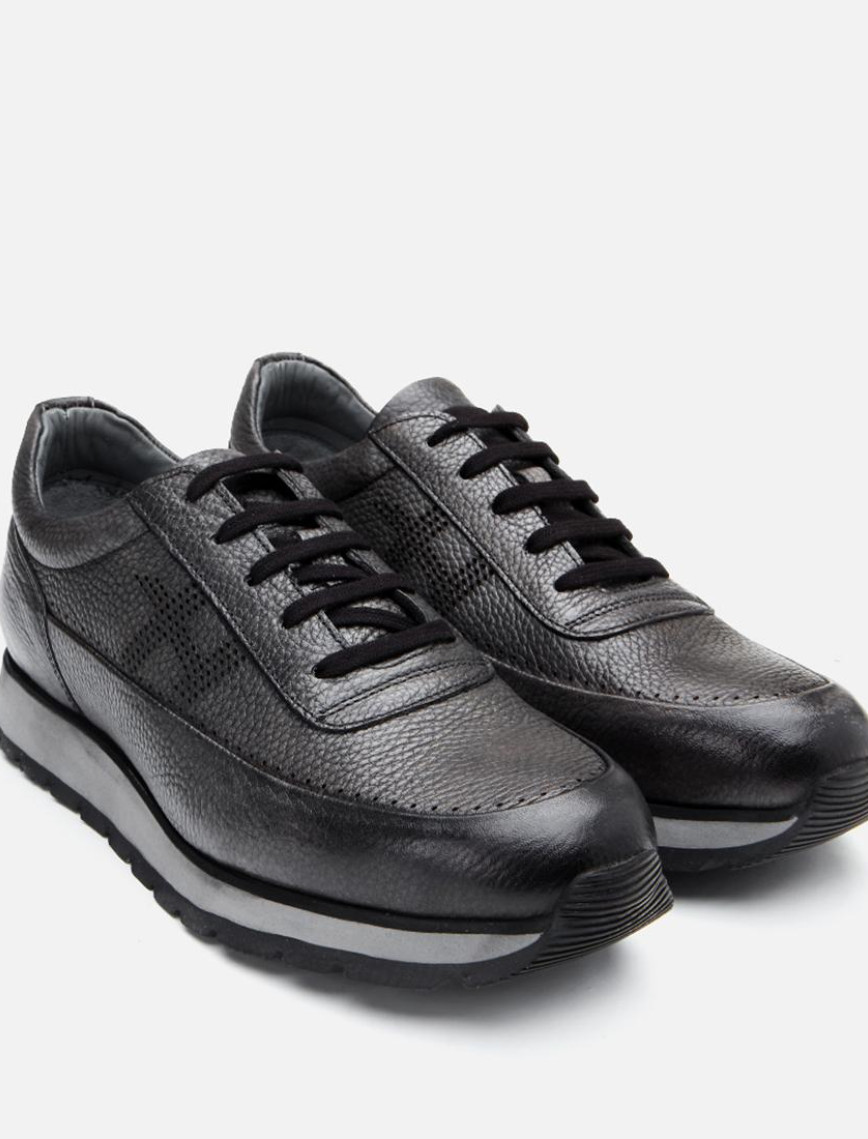 Erkek Deri Gri Spor Ayakkabı Erkek Deri Gri Spor Ayakkabı