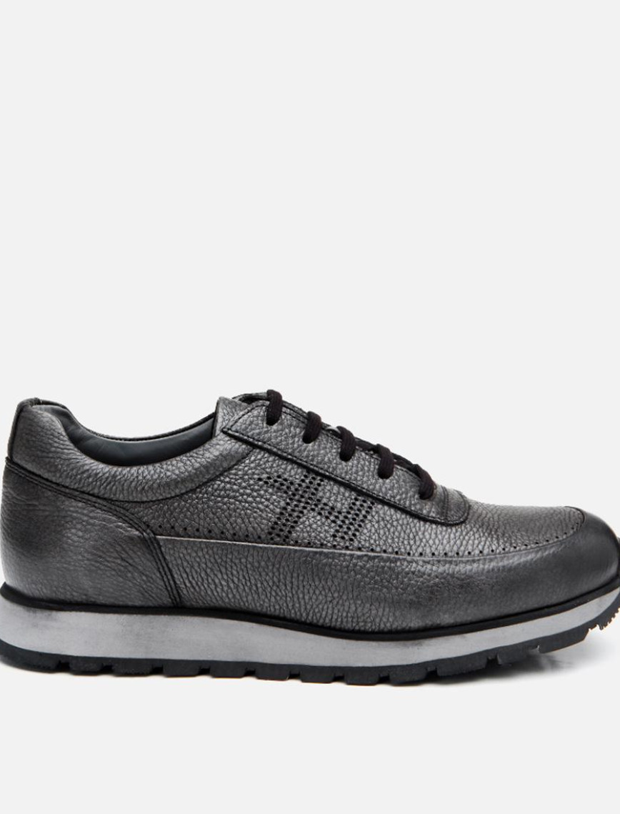 Erkek Deri Gri Spor Ayakkabı Erkek Deri Gri Spor Ayakkabı