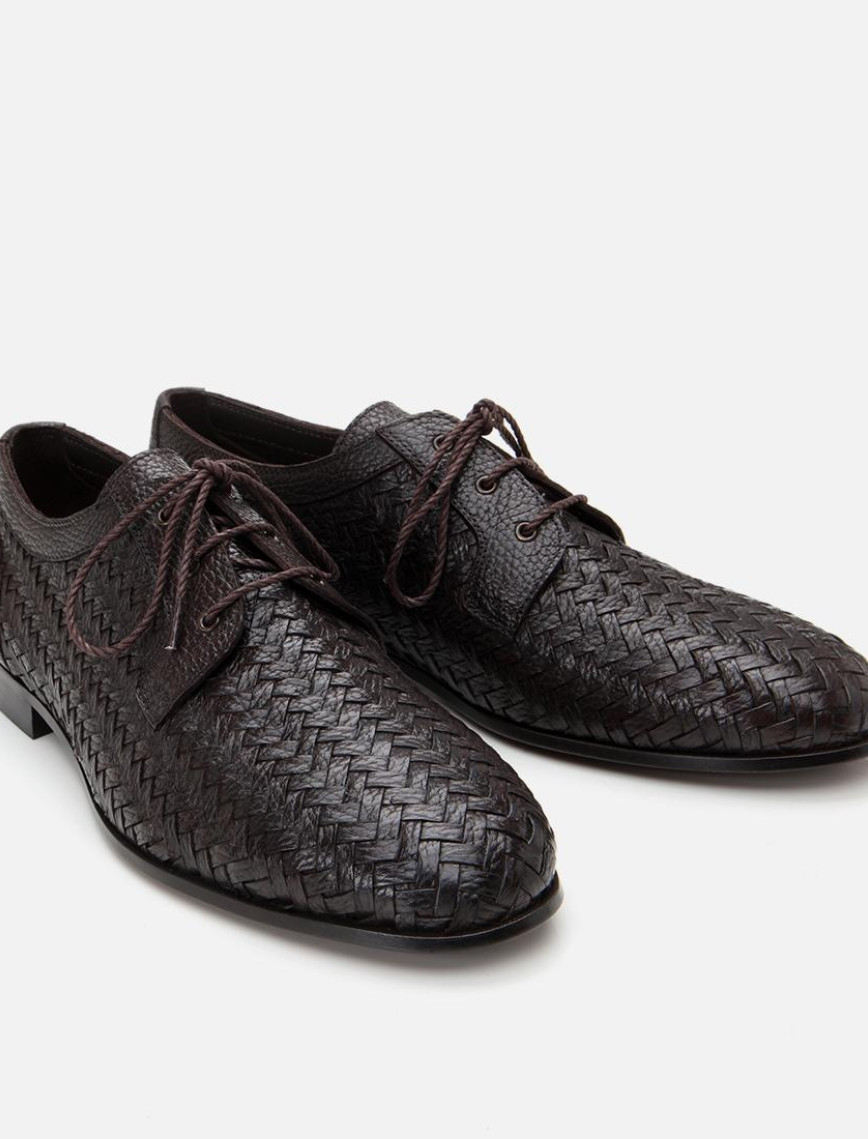 Erkek Deri Kahverengi Rahat Tabanlı Dokulu Klasik Ayakkabı Erkek Deri Kahverengi Rahat Tabanlı Dokulu Klasik Ayakkabı