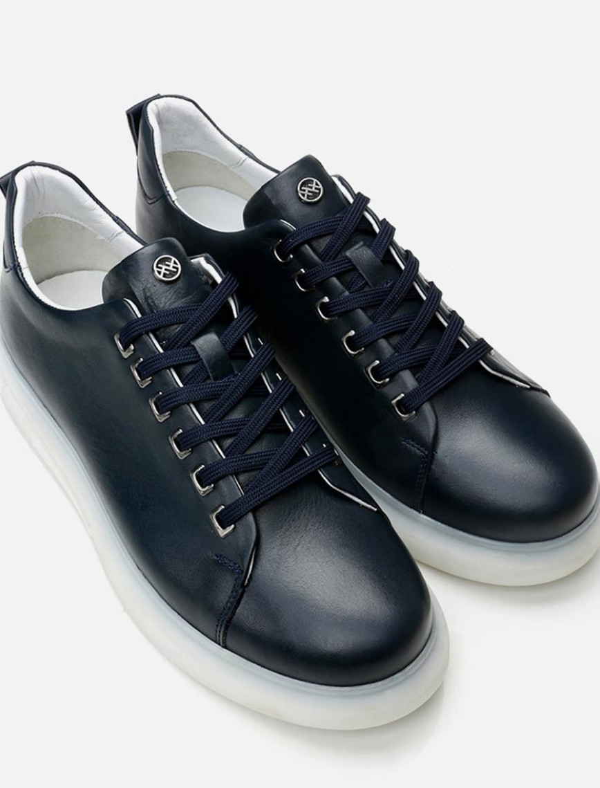 Erkek Deri Lacivert Günlük Ayakkabı Erkek Deri Lacivert Günlük Ayakkabı