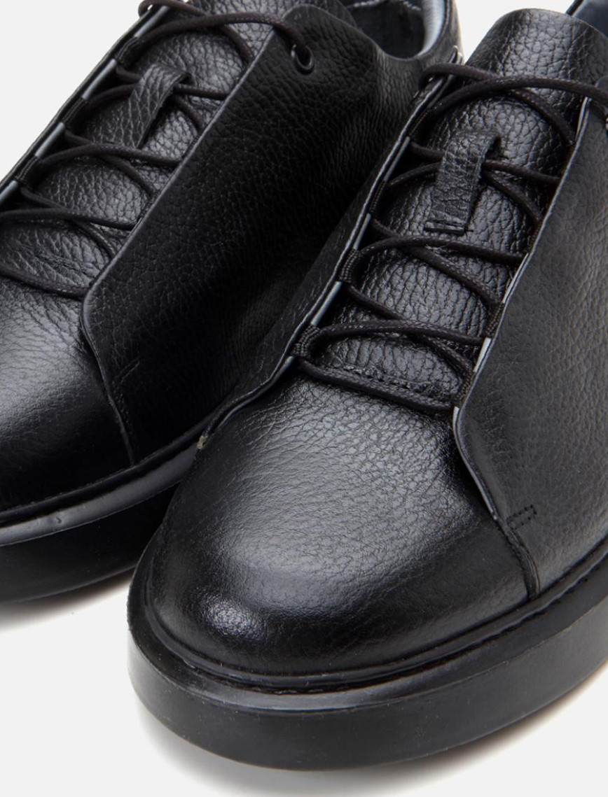 Erkek Deri Siyah Ultra Hafif Tabanlı Spor Ayakkabı Erkek Deri Siyah Ultra Hafif Tabanlı Spor Ayakkabı