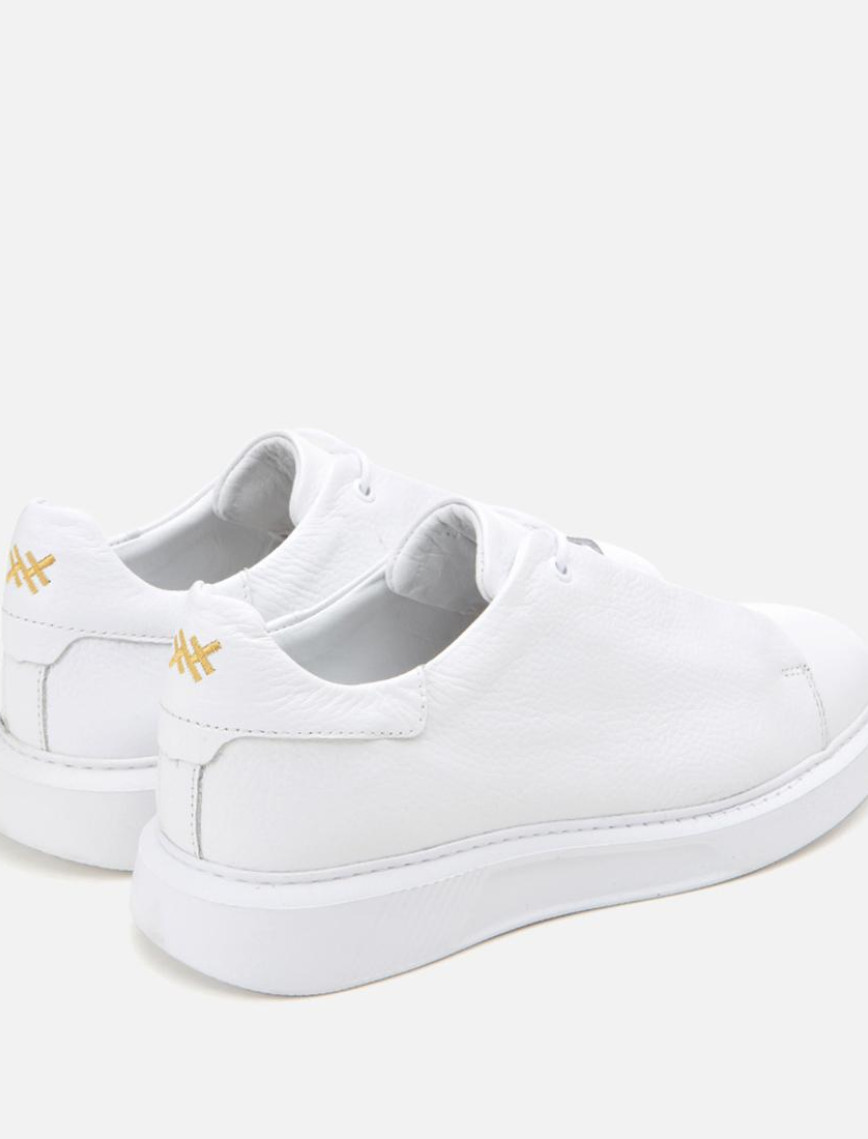 Erkek Deri Beyaz Ultra Hafif Tabanlı Spor Ayakkabı Erkek Deri Beyaz Ultra Hafif Tabanlı Spor Ayakkabı