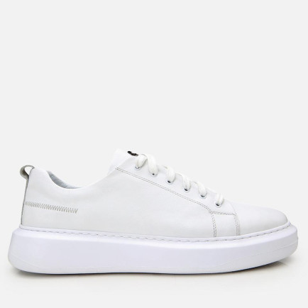 Erkek Deri Beyaz Rahat Tabanlı Spor Ayakkabı Erkek Deri Beyaz Rahat Tabanlı Spor Ayakkabı