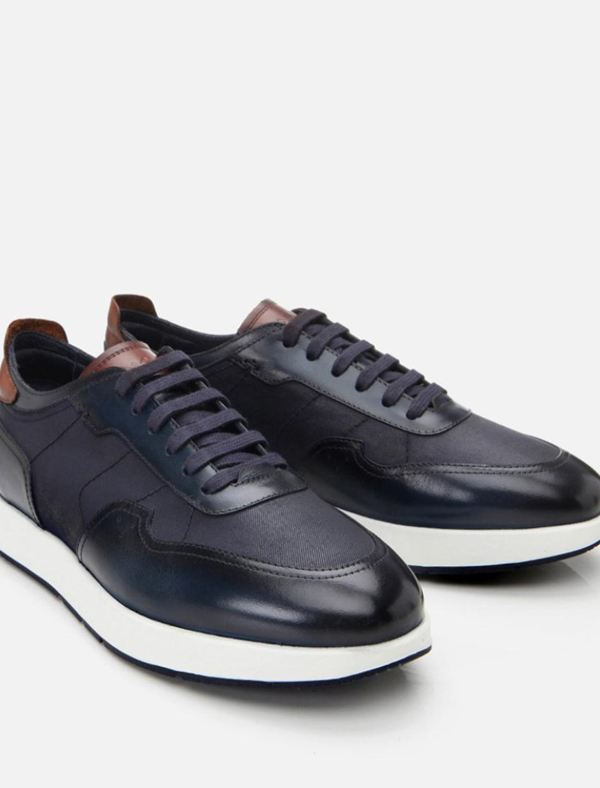 Erkek Deri Lacivert Spor Ayakkabı Erkek Deri Lacivert Spor Ayakkabı