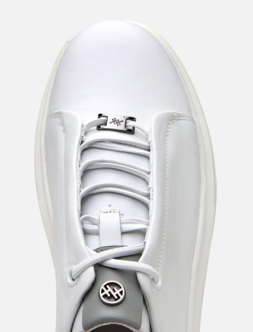 Erkek Deri Beyaz Yüksek Tabanlı Spor Ayakkabı Erkek Deri Beyaz Yüksek Tabanlı Spor Ayakkabı