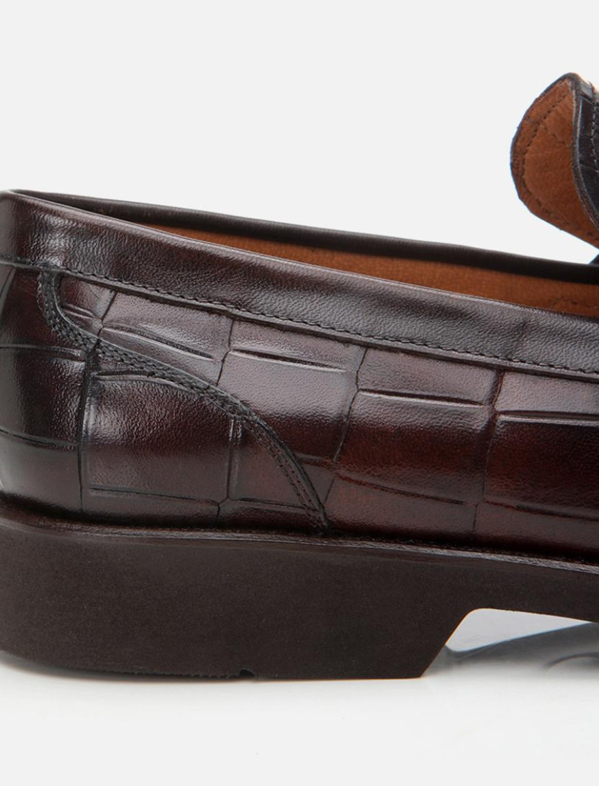 Erkek Deri Kahverengi Hafif Tabanlı Klasik Loafer Erkek Deri Kahverengi Hafif Tabanlı Klasik Loafer