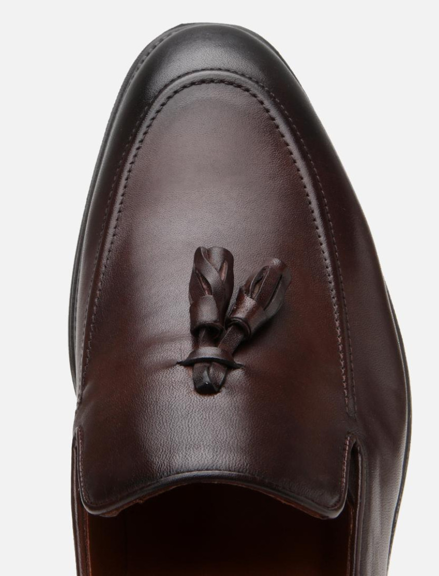 Erkek Deri Kahverengi Püskül Detaylı Klasik Loafer Erkek Deri Kahverengi Püskül Detaylı Klasik Loafer