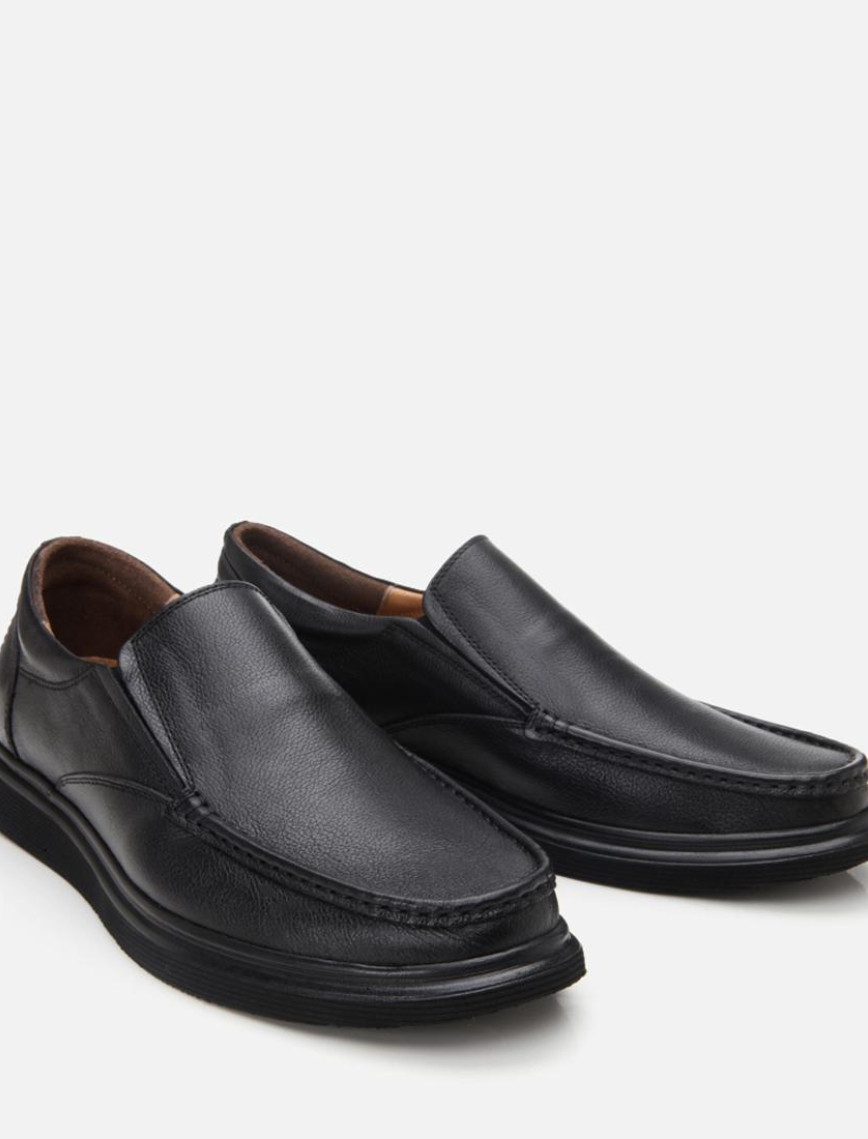 Erkek Deri Siyah Rahat Günlük Ayakkabı Erkek Deri Siyah Rahat Günlük Ayakkabı