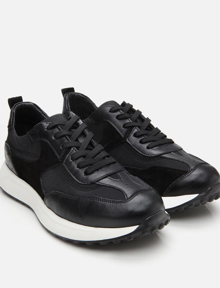 Erkek Süet Deri Siyah Ultra Hafif Tabanlı Spor Ayakkabı Erkek Süet Deri Siyah Ultra Hafif Tabanlı Spor Ayakkabı