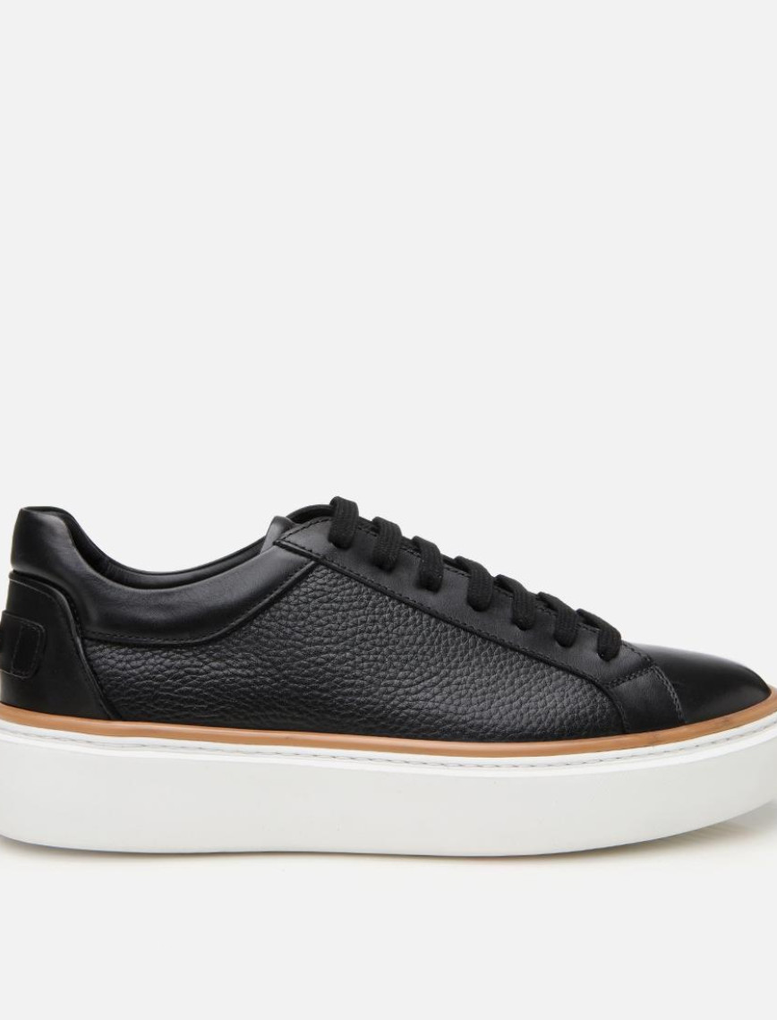 Erkek Deri Siyah Hafif Tabanlı Spor Ayakkabı Erkek Deri Siyah Hafif Tabanlı Spor Ayakkabı