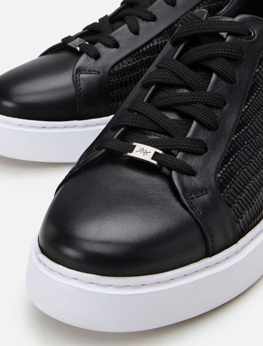 Erkek Deri Siyah Ultra Hafif Tabanlı Spor Ayakkabı Erkek Deri Siyah Ultra Hafif Tabanlı Spor Ayakkabı