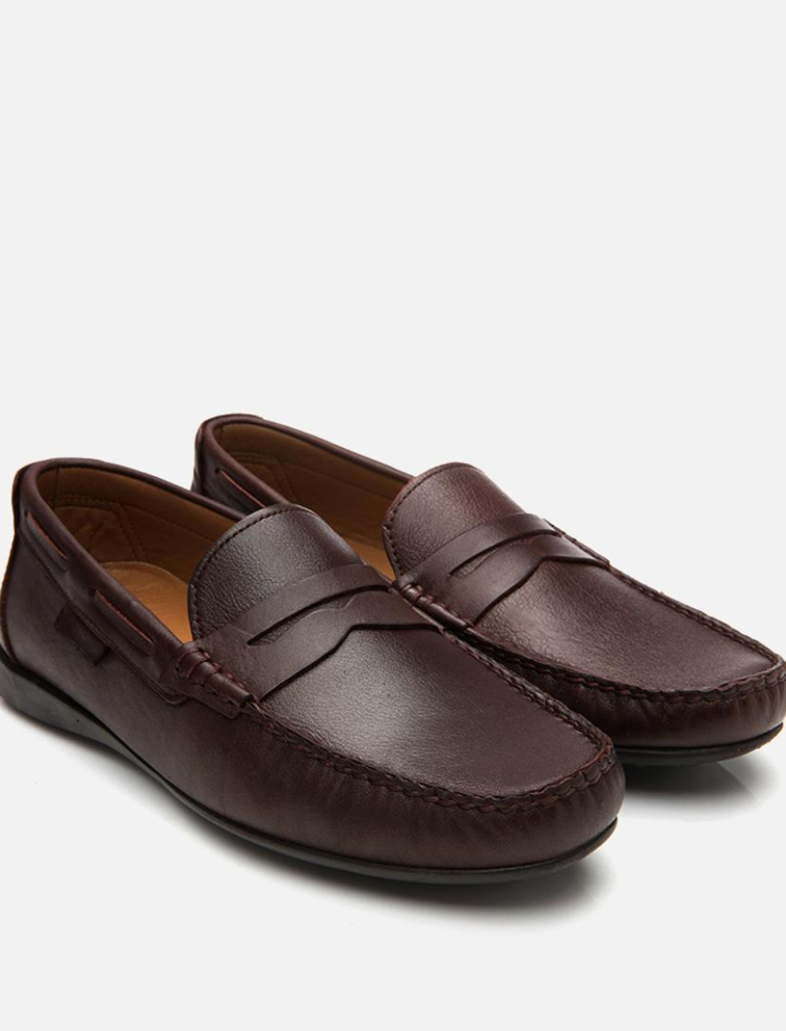 Erkek Deri Kahverengi Günlük Loafer Erkek Deri Kahverengi Günlük Loafer
