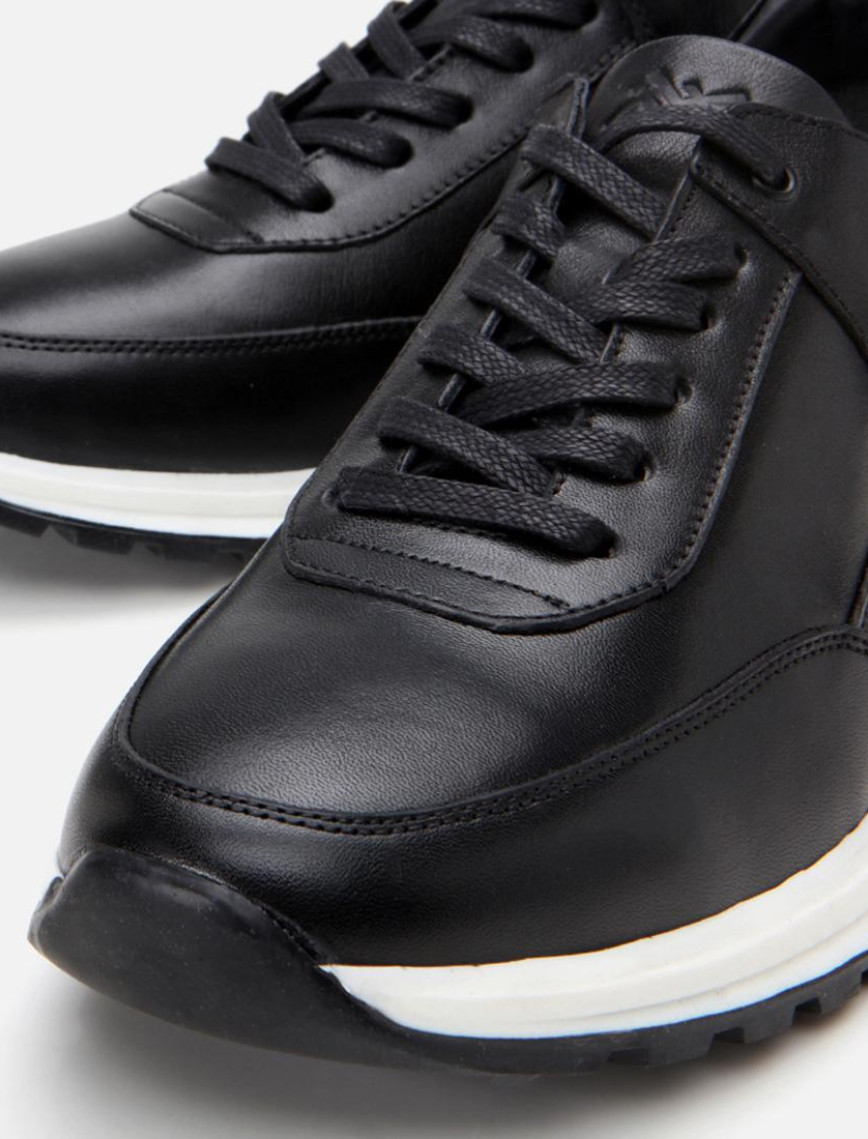 Erkek Deri Siyah Rahat Spor Ayakkabı Erkek Deri Siyah Rahat Spor Ayakkabı