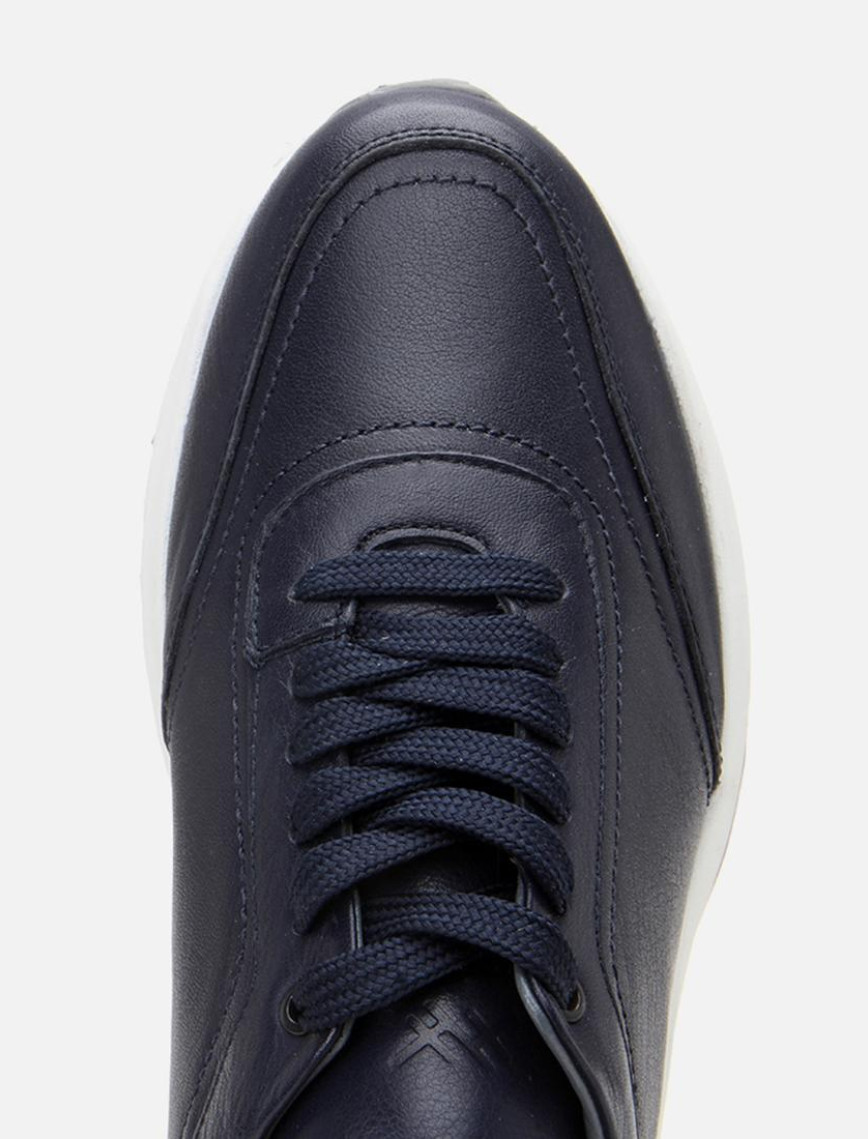 Erkek Deri Lacivert Yumuşak Tabanlı Spor Ayakkabı Erkek Deri Lacivert Yumuşak Tabanlı Spor Ayakkabı