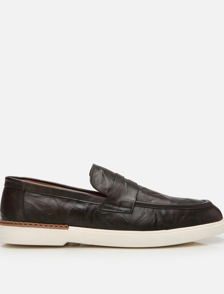 Erkek Deri Haki Ultra Hafif Tabanlı Klasik Loafer Erkek Deri Haki Ultra Hafif Tabanlı Klasik Loafer