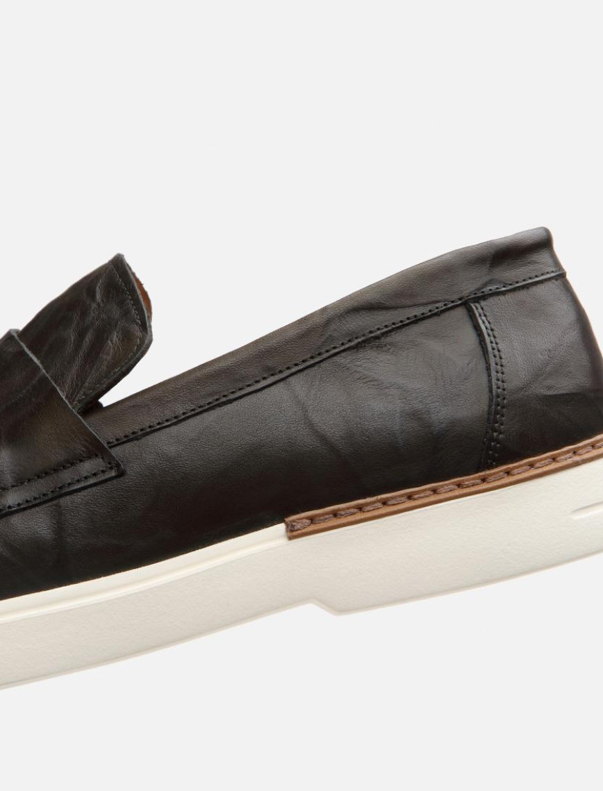 Erkek Deri Haki Ultra Hafif Tabanlı Klasik Loafer Erkek Deri Haki Ultra Hafif Tabanlı Klasik Loafer