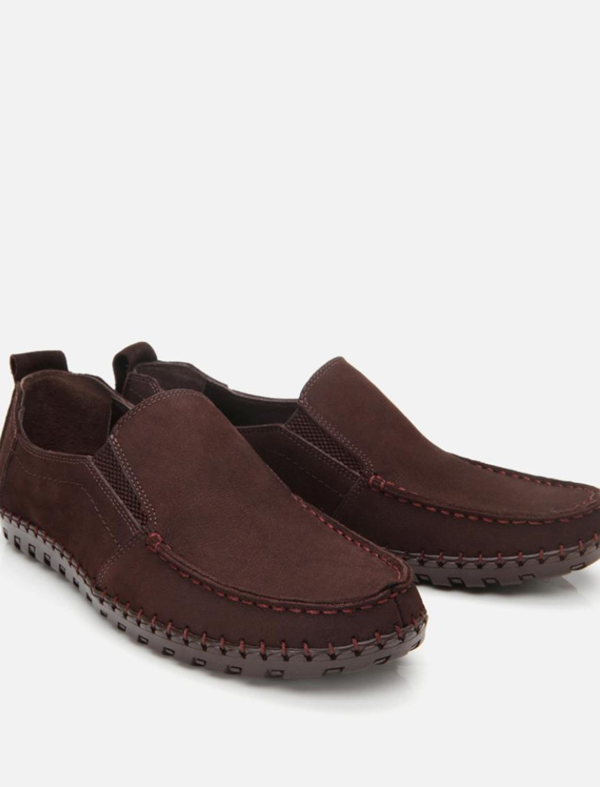 Erkek Nubuk Deri Kahverengi Rahat Günlük Loafer Erkek Nubuk Deri Kahverengi Rahat Günlük Loafer