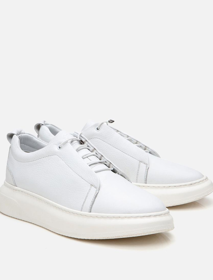 Erkek Deri Beyaz Ultra Hafif Tabanlı Spor Ayakkabı Erkek Deri Beyaz Ultra Hafif Tabanlı Spor Ayakkabı