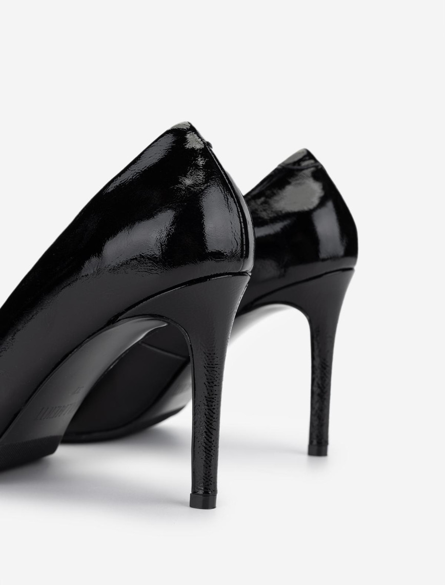 Valmenti Kadın Hakiki Deri Siyah Rugan Topuklu Ayakkabı Valmenti Kadın Hakiki Deri Siyah Rugan Topuklu Ayakkabı