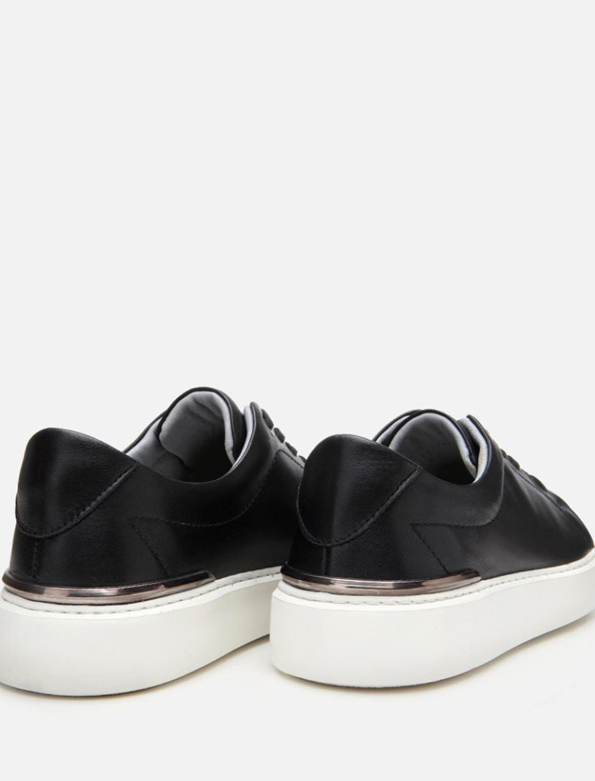 Erkek Deri Siyah Ultra Hafif Tabanlı Spor Ayakkabı Erkek Deri Siyah Ultra Hafif Tabanlı Spor Ayakkabı