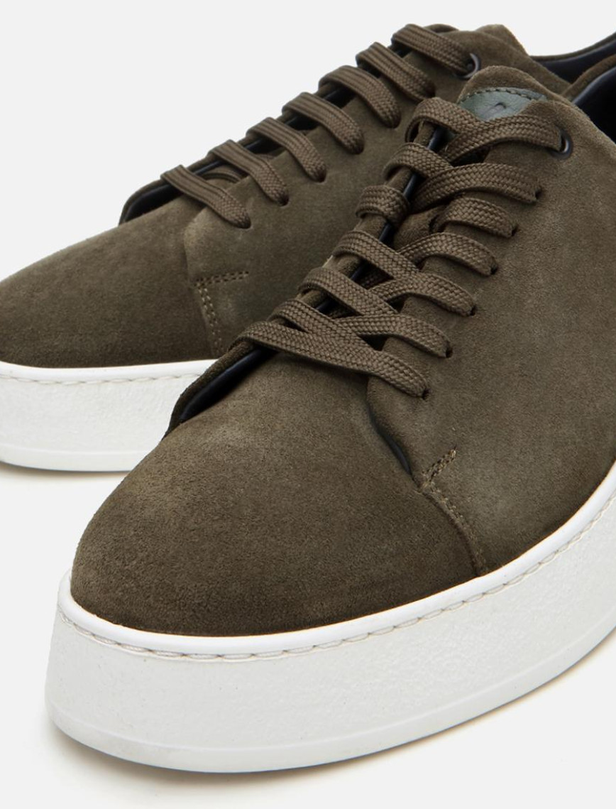 Erkek Süet Deri Haki Hafif Tabanlı Spor Ayakkabı Erkek Süet Deri Haki Hafif Tabanlı Spor Ayakkabı