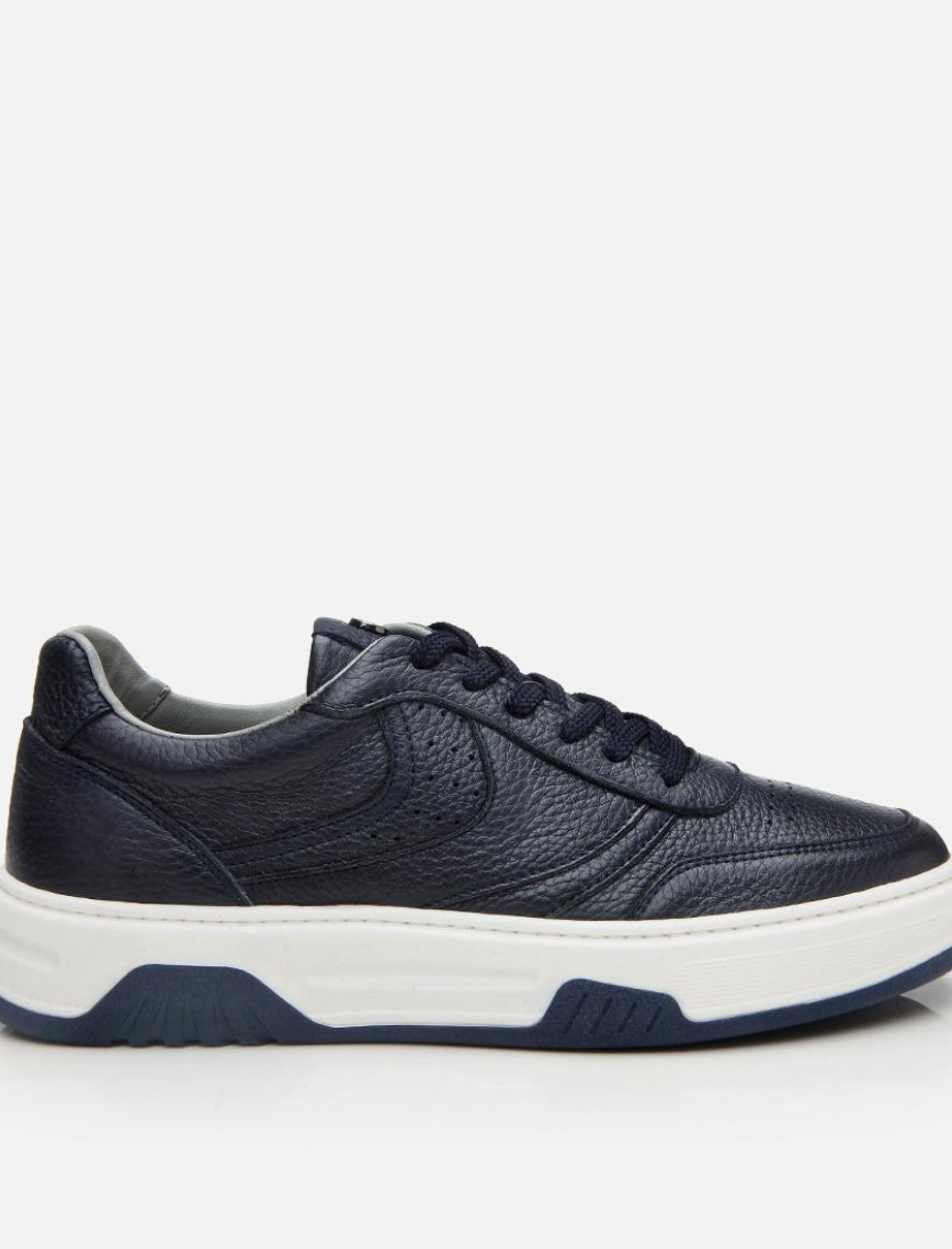 Erkek Deri Beyaz Yüksek Tabanlı Spor Ayakkabı