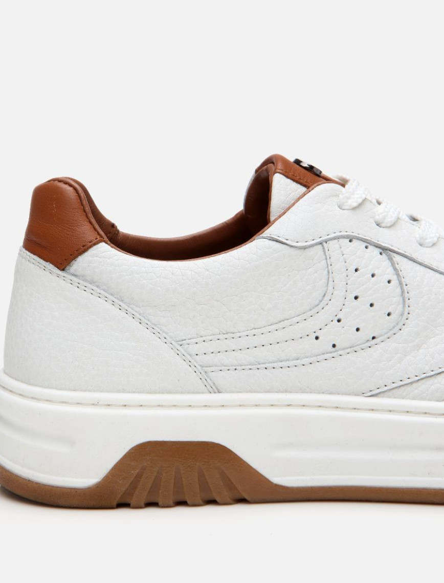 Erkek Deri Beyaz Yüksek Tabanlı Spor Ayakkabı