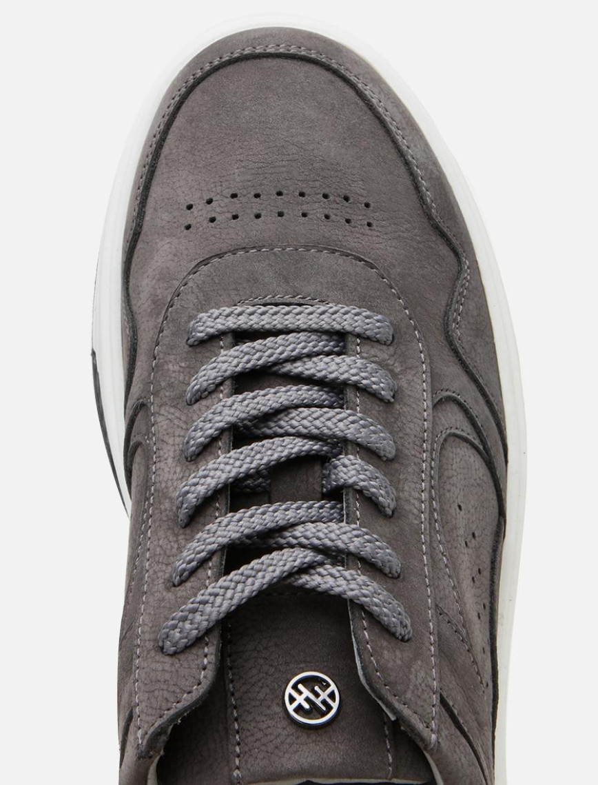 Erkek Nubuk Deri Gri Yüksek Tabanlı Spor Ayakkabı Erkek Nubuk Deri Gri Yüksek Tabanlı Spor Ayakkabı