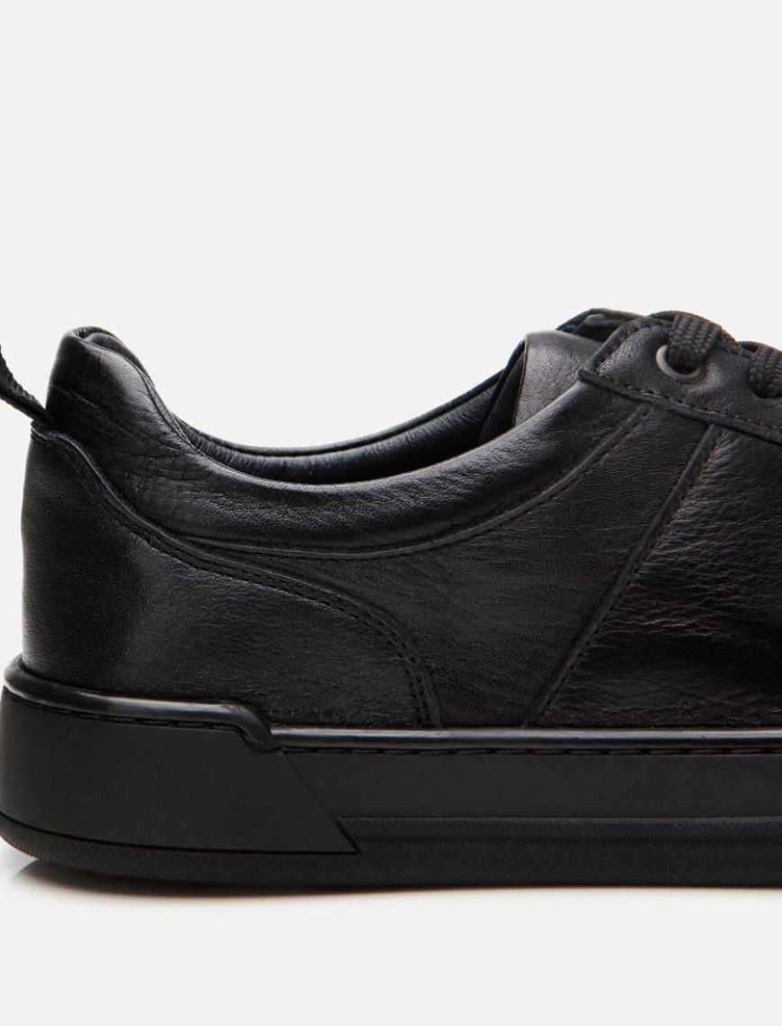 Erkek Deri Siyah Spor Ayakkabı Erkek Deri Siyah Spor Ayakkabı