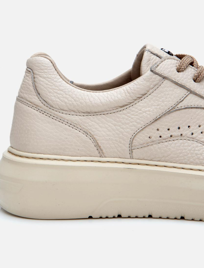 Erkek Deri Bej Yüksek Tabanlı Spor Ayakkabı Erkek Deri Bej Yüksek Tabanlı Spor Ayakkabı