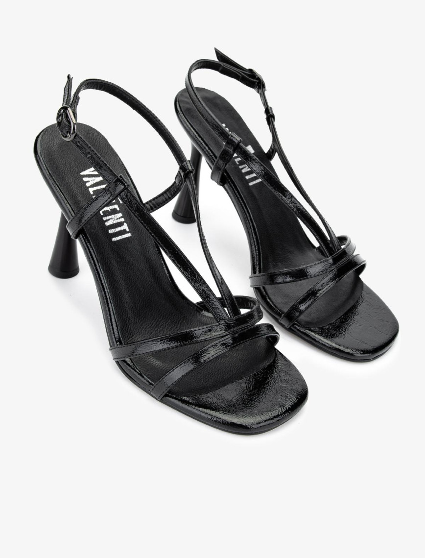 Valmenti Kadın Siyah Rugan Topuklu Ayakkabı