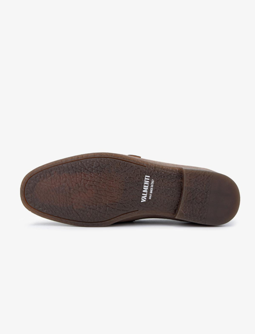 Valmenti Erkek Hakiki Deri Toprak Süet Loafer Ayakkabı
