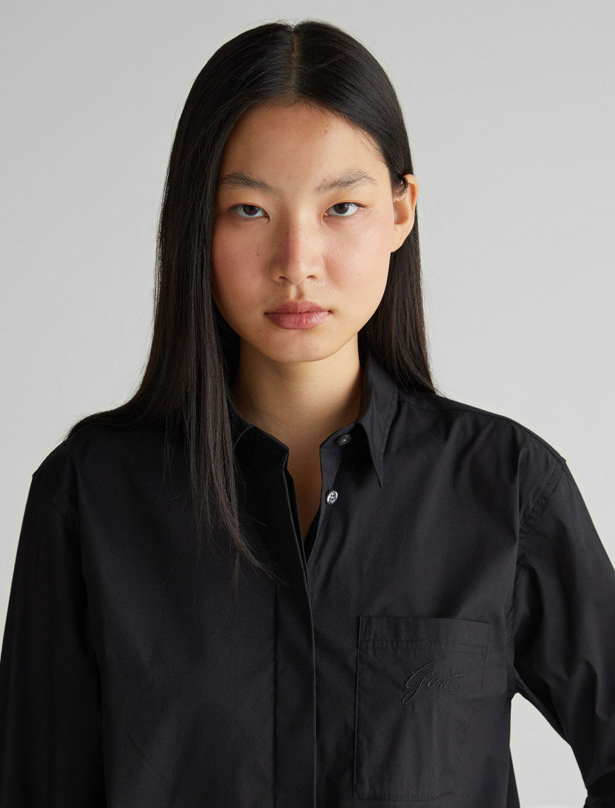 GANT Kadın Siyah Klasik Yaka Gömlek GANT Kadın Siyah Klasik Yaka Gömlek