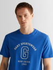 GANT Erkek Mavi Regular Fit Bisiklet Yaka Logolu T-Shirt GANT Erkek Mavi Regular Fit Bisiklet Yaka Logolu T-Shirt