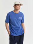 GANT Erkek Mavi Relaxed Fit Bisiklet Yaka Logolu T-Shirt GANT Erkek Mavi Relaxed Fit Bisiklet Yaka Logolu T-Shirt