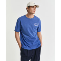 GANT Erkek Mavi Relaxed Fit Bisiklet Yaka Logolu T-Shirt GANT Erkek Mavi Relaxed Fit Bisiklet Yaka Logolu T-Shirt