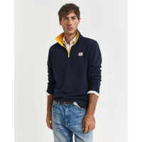 GANT Erkek Lacivert Regular Fit Yarım Fermuarlı Logolu Sweatshirt GANT Erkek Lacivert Regular Fit Yarım Fermuarlı Logolu Sweatshirt