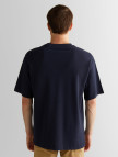 GANT Erkek Lacivert Relaxed Fit Bisiklet Yaka Logolu T-Shirt