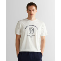 GANT Erkek Krem Regular Fit Bisiklet Yaka Logolu T-Shirt GANT Erkek Krem Regular Fit Bisiklet Yaka Logolu T-Shirt