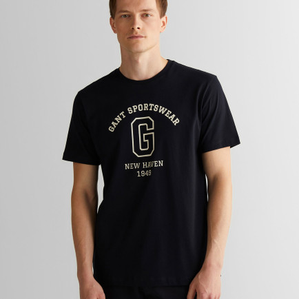 GANT Erkek Siyah Regular Fit Bisiklet Yaka Logolu T-Shirt GANT Erkek Siyah Regular Fit Bisiklet Yaka Logolu T-Shirt