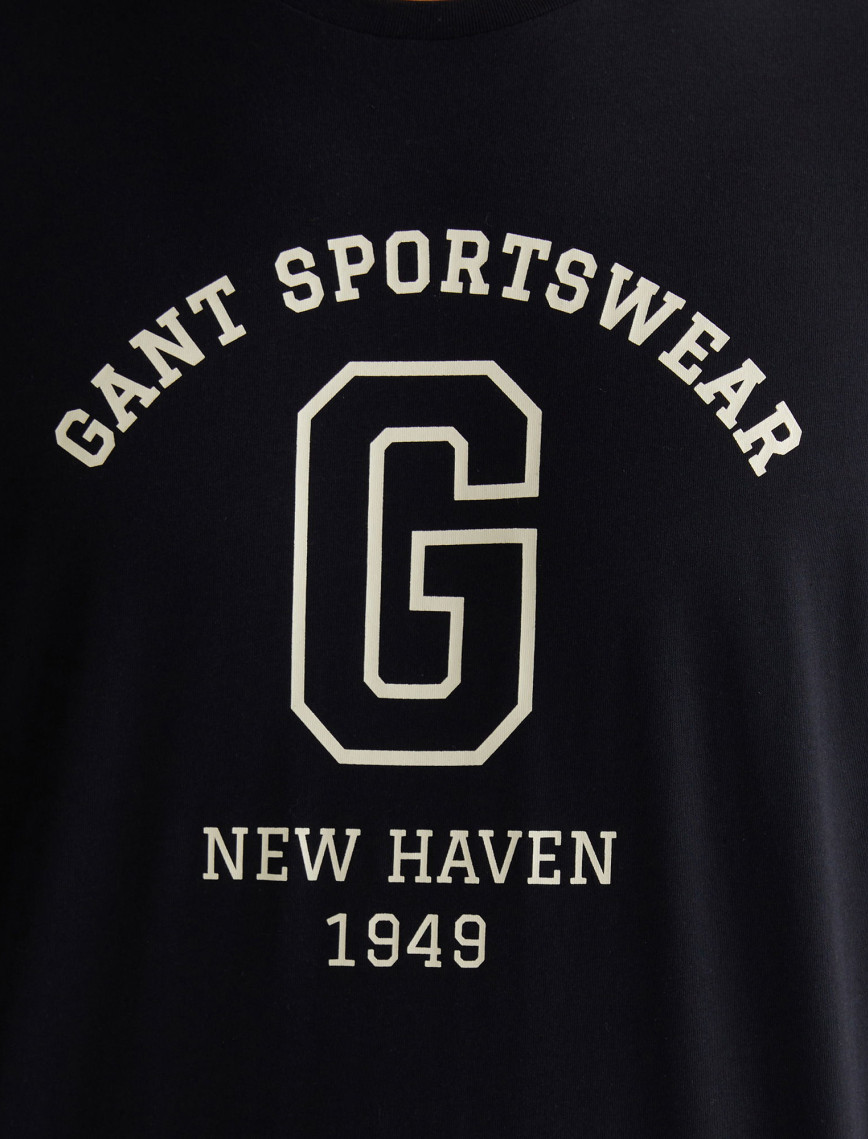 GANT Erkek Siyah Regular Fit Bisiklet Yaka Logolu T-Shirt GANT Erkek Siyah Regular Fit Bisiklet Yaka Logolu T-Shirt