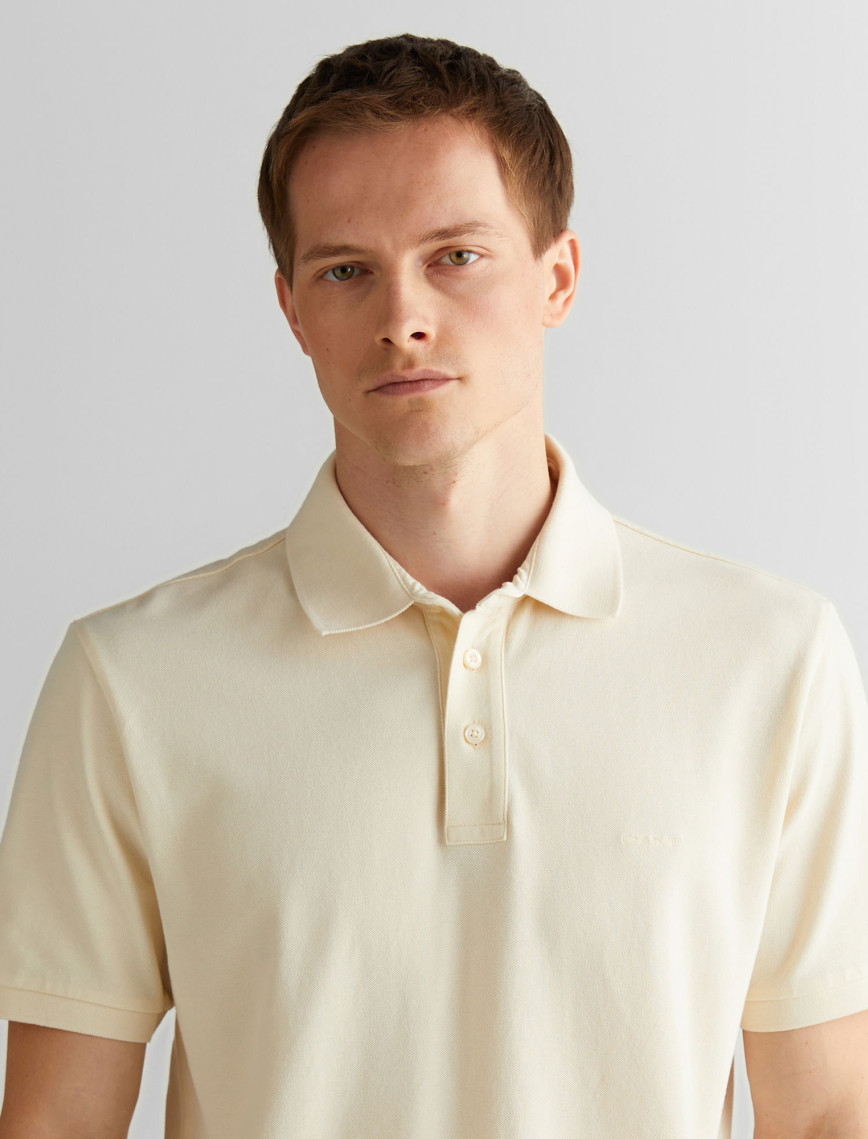 GANT Erkek Krem Regular Fit Polo GANT Erkek Krem Regular Fit Polo
