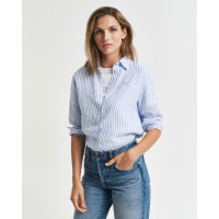 GANT Kadın Mavi Regular Fit Klasik Yaka Çizgili Keten Gömlek GANT Kadın Mavi Regular Fit Klasik Yaka Çizgili Keten Gömlek