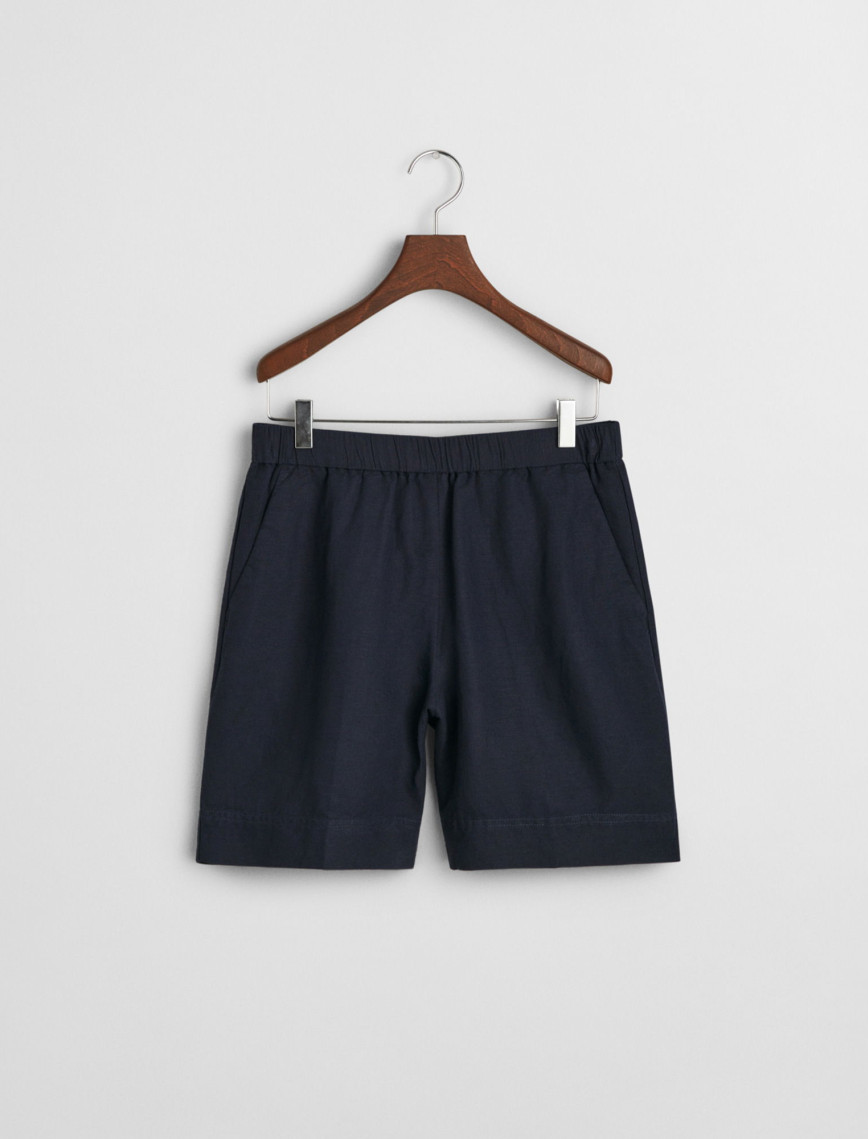 GANT Kadın Lacivert Relaxed Fit Keten Şort GANT Kadın Lacivert Relaxed Fit Keten Şort