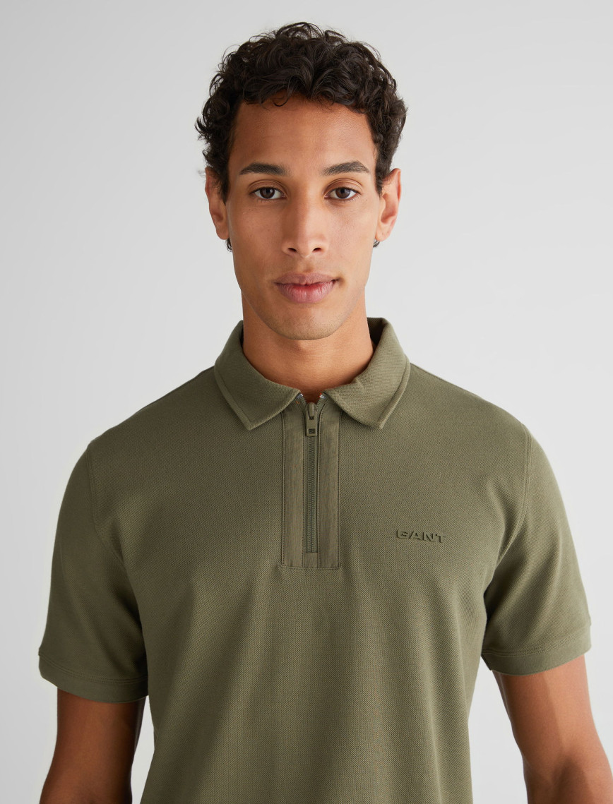 GANT Erkek Yeşil Regular Fit Logolu Polo GANT Erkek Yeşil Regular Fit Logolu Polo