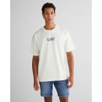 GANT Erkek Krem Relaxed Fit Bisiklet Yaka Logolu T-Shirt GANT Erkek Krem Relaxed Fit Bisiklet Yaka Logolu T-Shirt