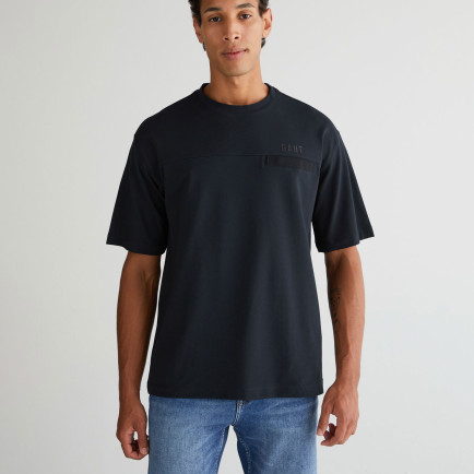 GANT Erkek Siyah Relaxed Fit Bisiklet Yaka Logolu T-Shirt GANT Erkek Siyah Relaxed Fit Bisiklet Yaka Logolu T-Shirt